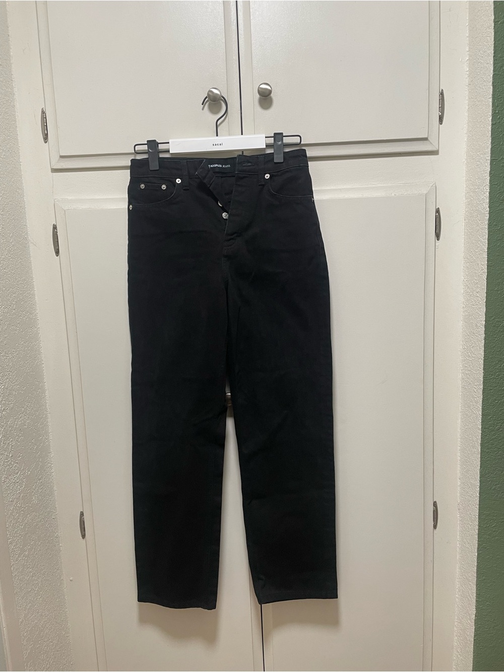 The Kooples Black High-Rise Straight Jeans
